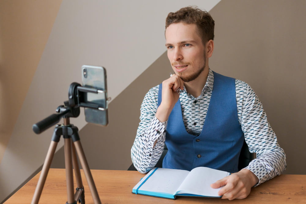 Como criar vídeos profissionais: Dicas para iniciantes 2 social media influencer blogger fis content creation video conference